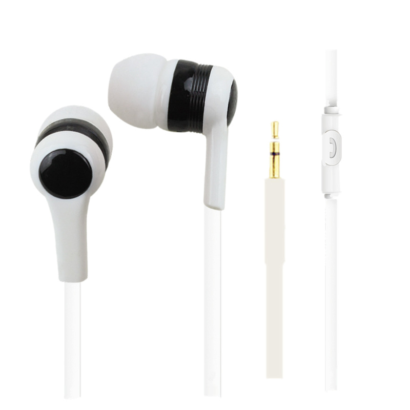 電子產品手機耳機塑料有線耳機入耳式帶麥耳機通用型手機耳塞批發